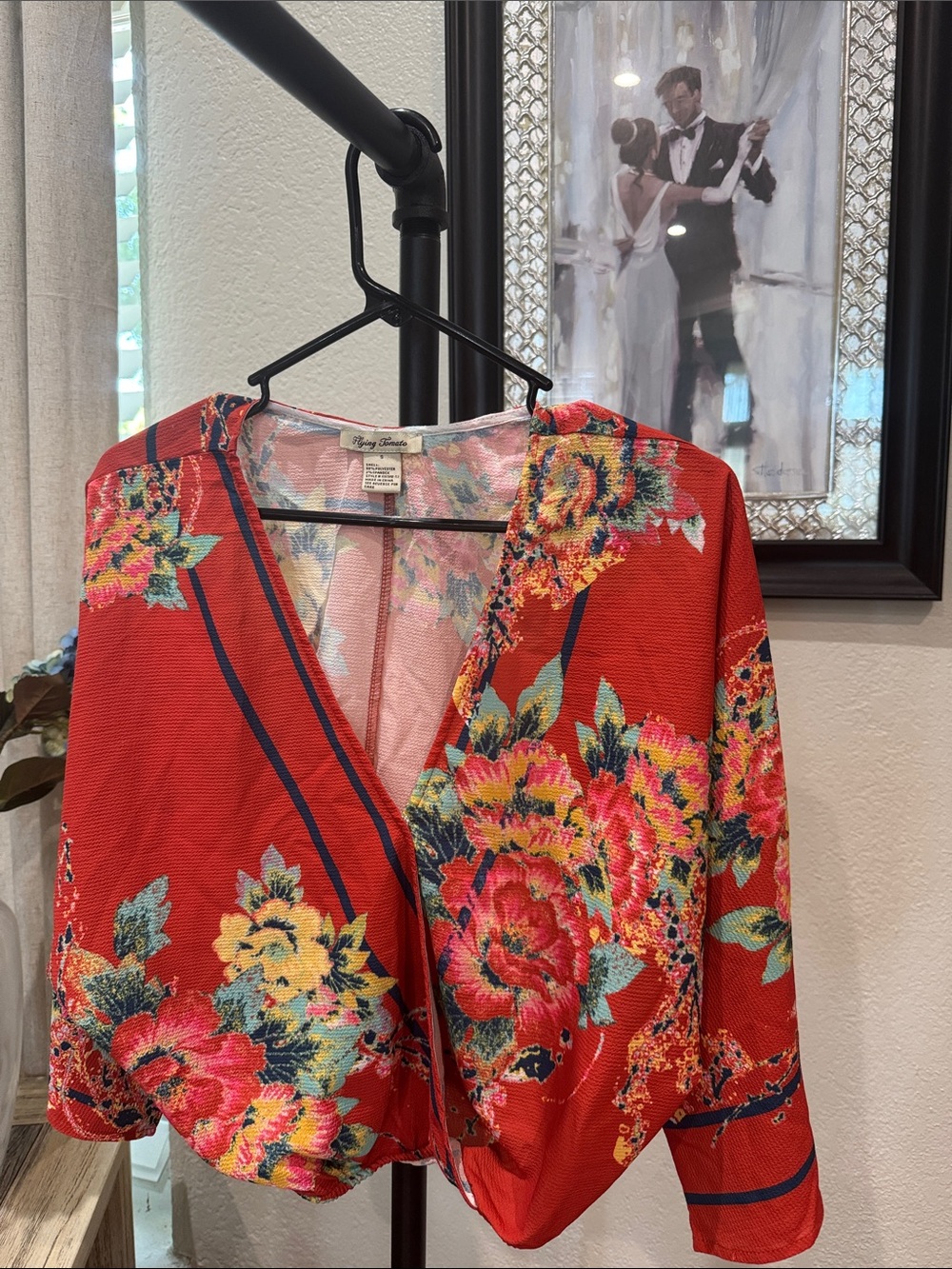 Flying Tomato Red Floral Women's Top